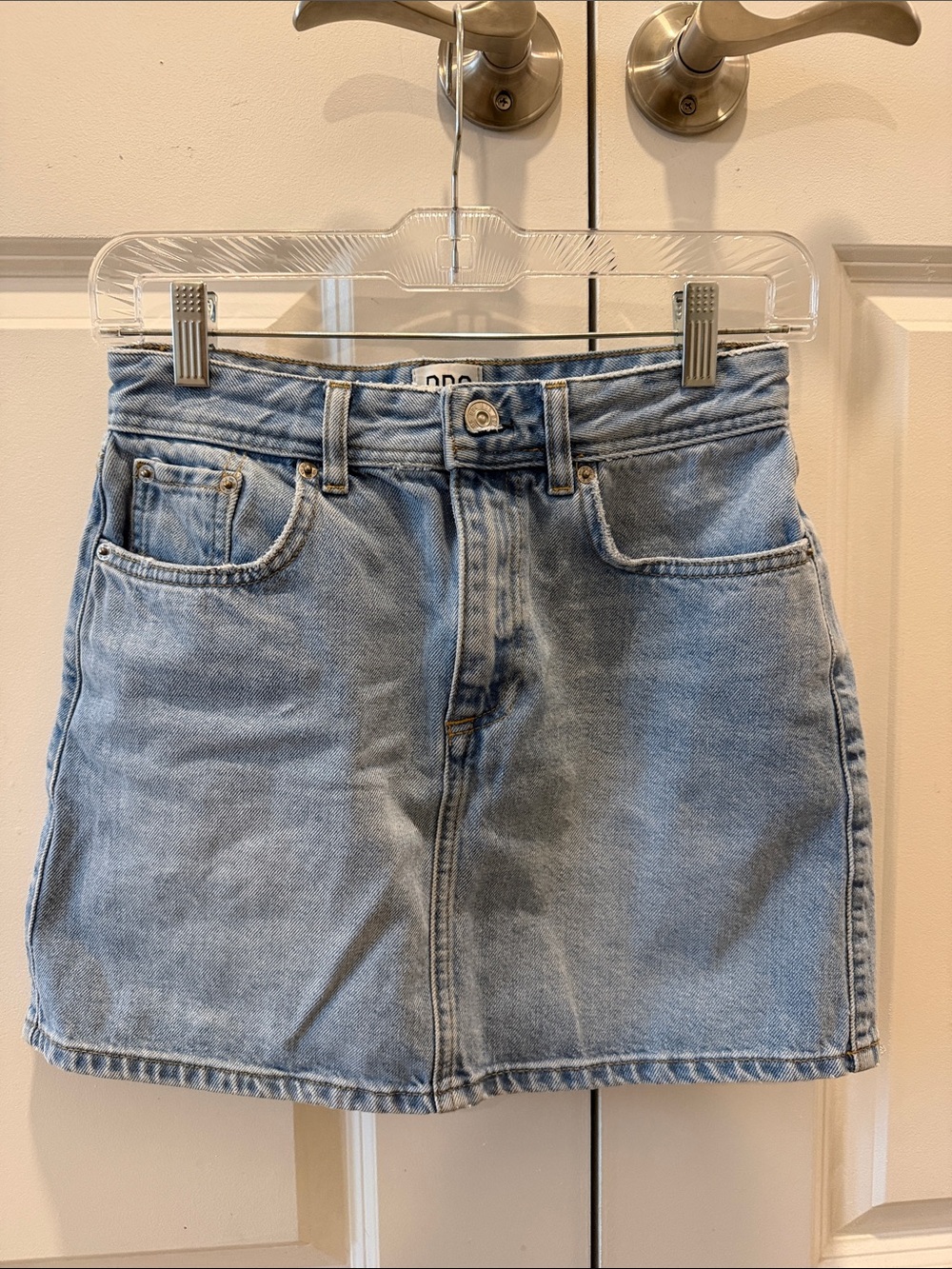BDG Light Blue Denim Mini Skirt